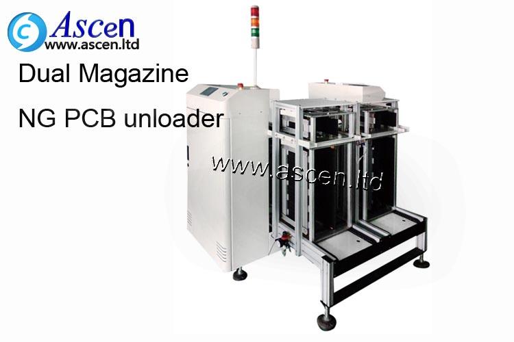 Dual magazine NG PCB unloader